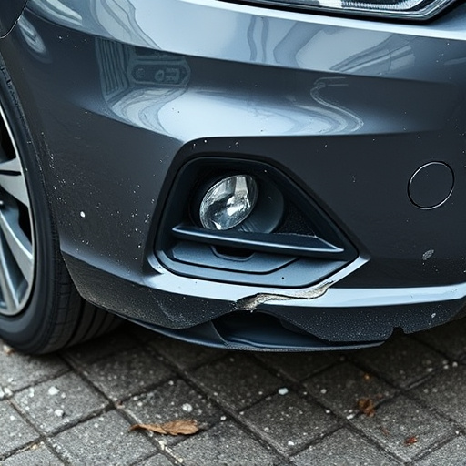 damaged car bumper