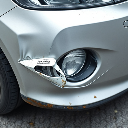 damaged car bumper