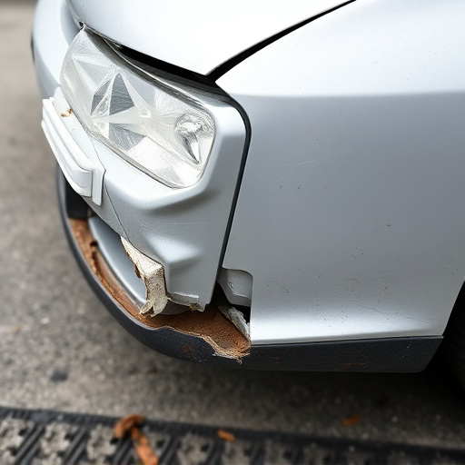 damaged car bumper