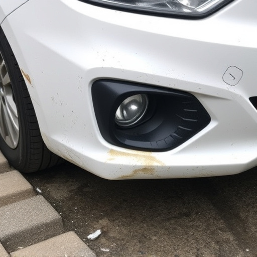damaged car bumper