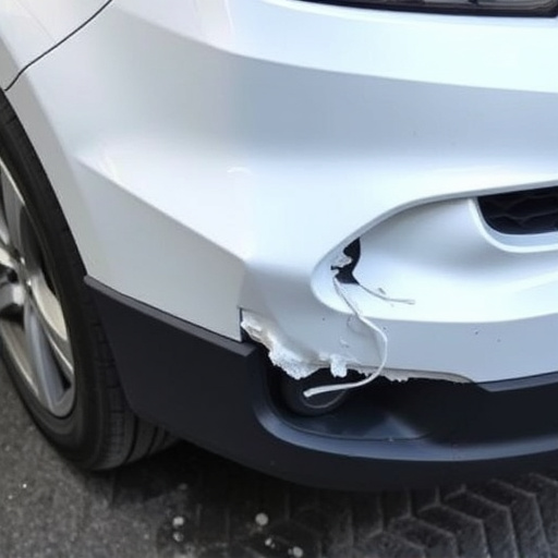damaged car bumper