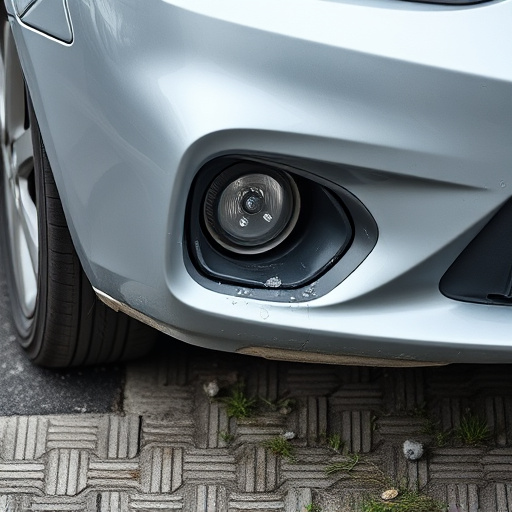 damaged car bumper