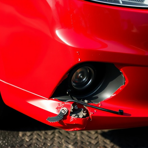 damaged car bumper