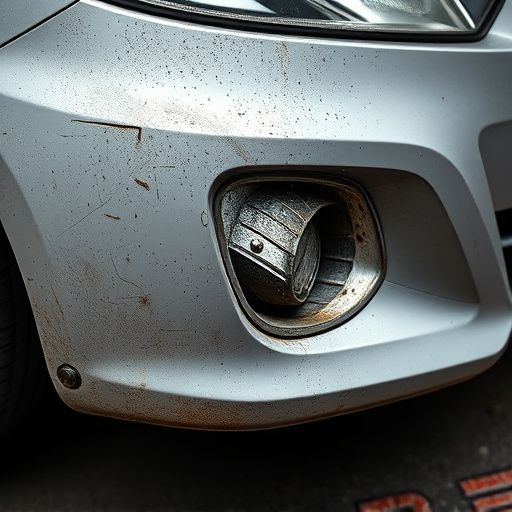 damaged car bumper