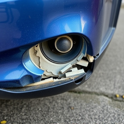 damaged car bumper