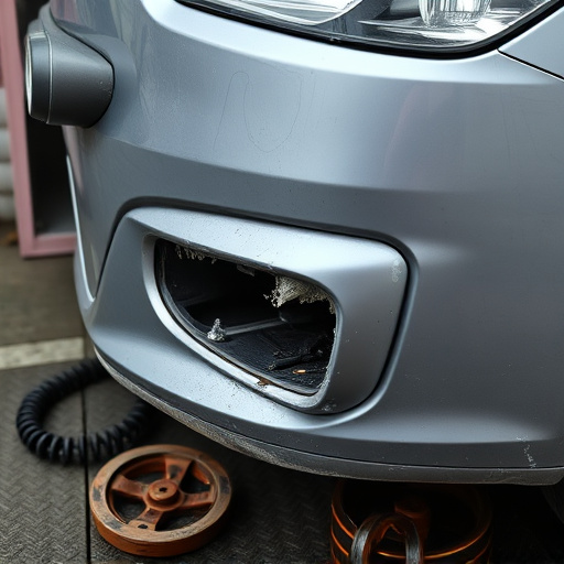damaged car bumper