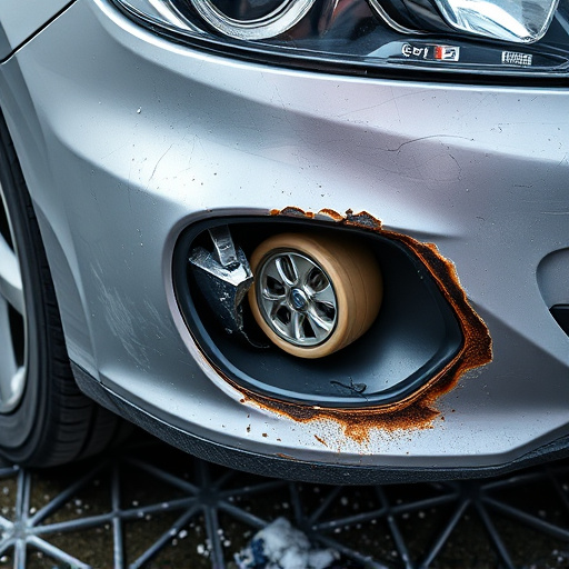damaged car bumper