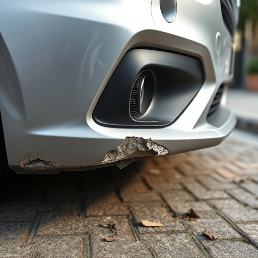 damaged car bumper