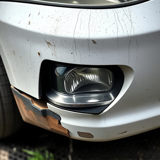 damaged car bumper