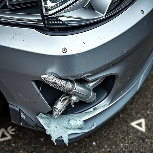 damaged car bumper