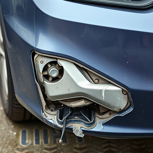 damaged car bumper