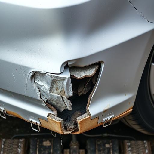 damaged car bumper
