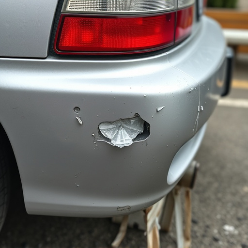 damaged car bumper