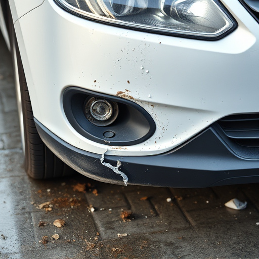 damaged car bumper
