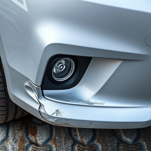 damaged car bumper