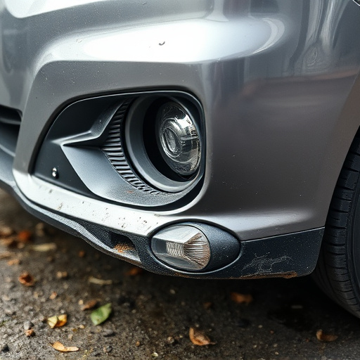 damaged car bumper