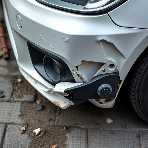damaged car bumper