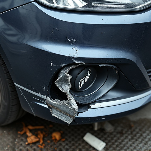 damaged car bumper