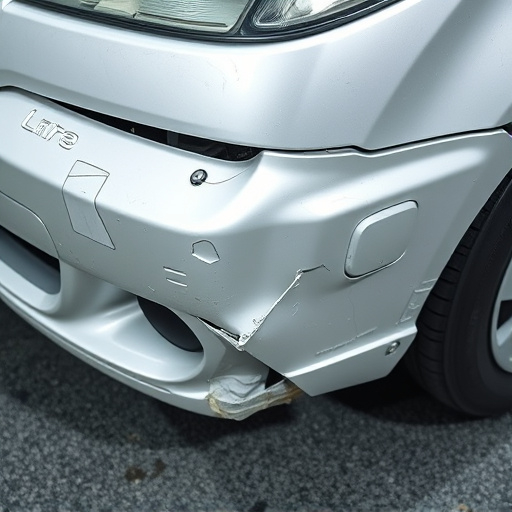 damaged car bumper