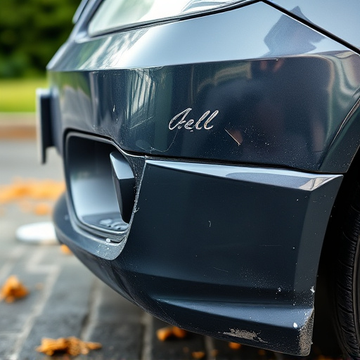 damaged car bumper