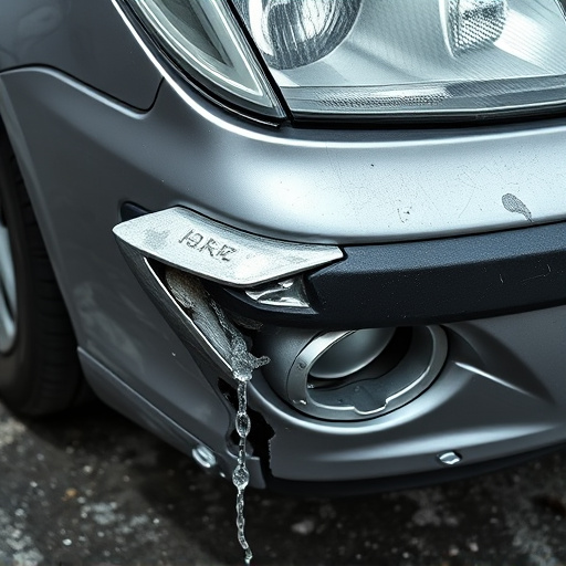 damaged car bumper