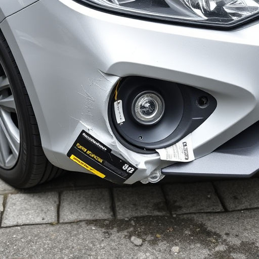 damaged car bumper