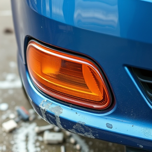 damaged car bumper