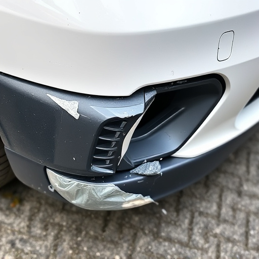 damaged car bumper