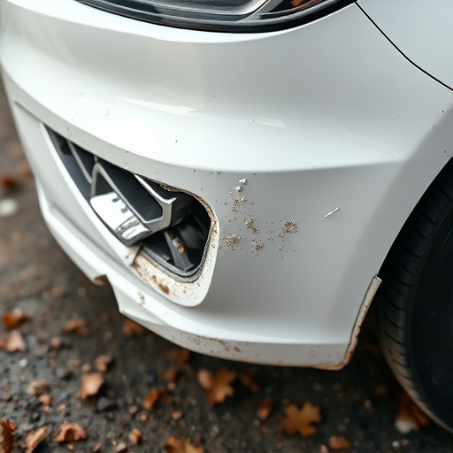 damaged car bumper