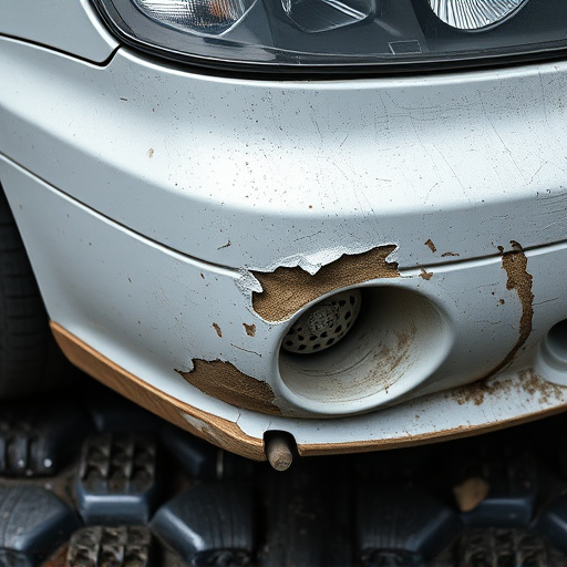 damaged car bumper