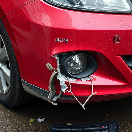 damaged car bumper
