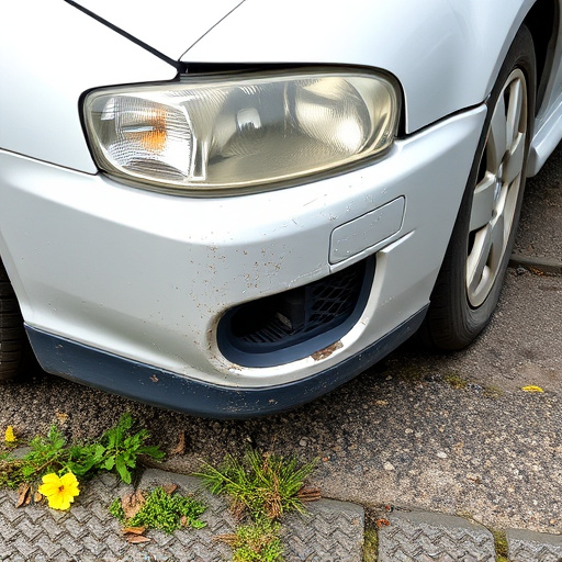 damaged car bumper