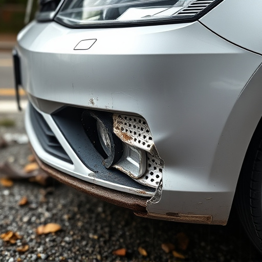 damaged car bumper