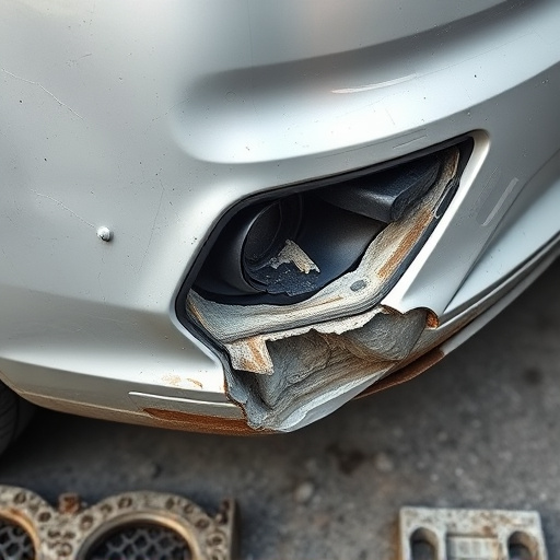 damaged car bumper