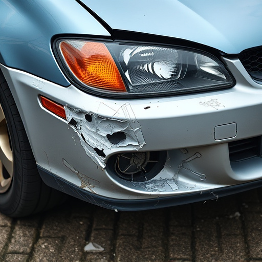 damaged car bumper