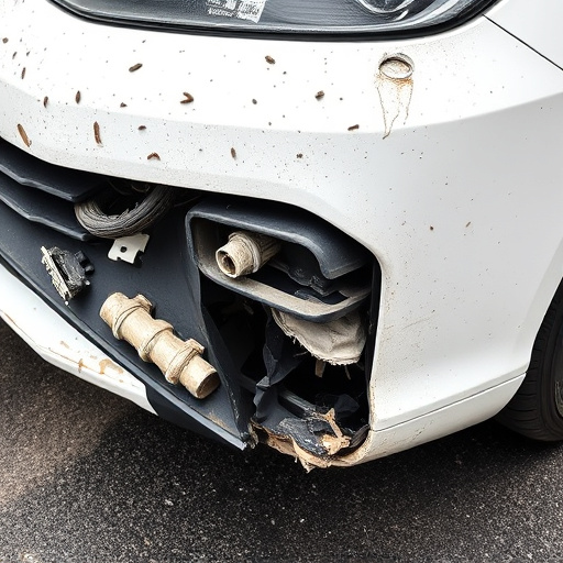 damaged car bumper