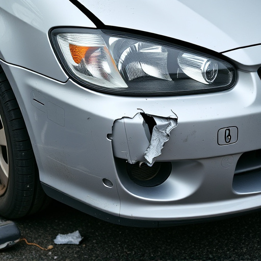 damaged car bumper