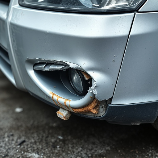 damaged car bumper