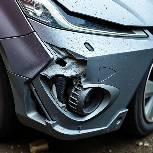 damaged car bumper