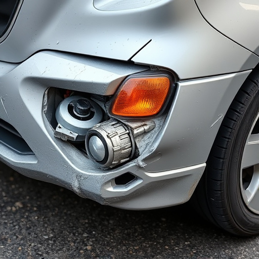 damaged car bumper