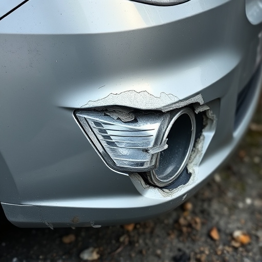damaged car bumper