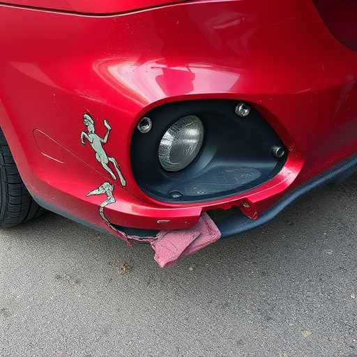 damaged car bumper