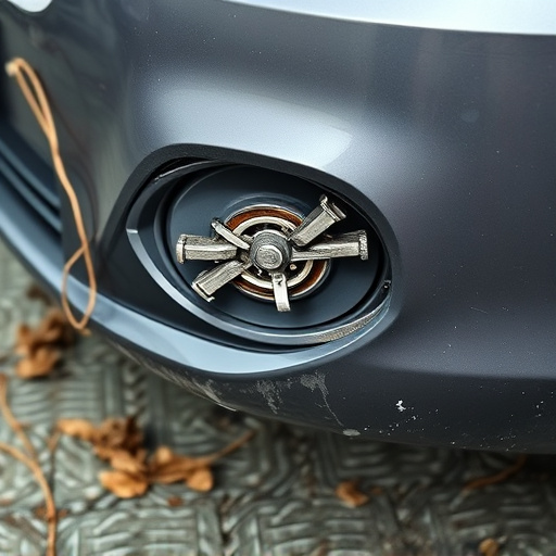 damaged car bumper