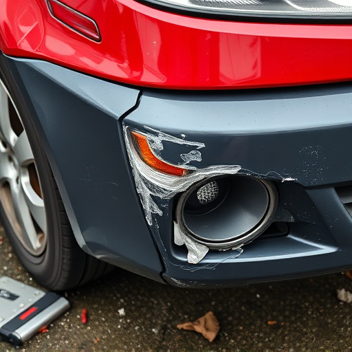 damaged car bumper