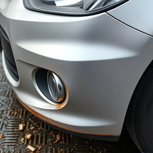 damaged car bumper