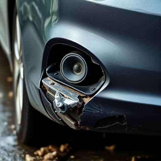 damaged car bumper