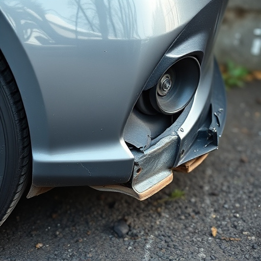 damaged car bumper