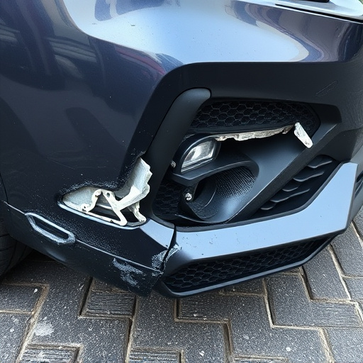 damaged car bumper