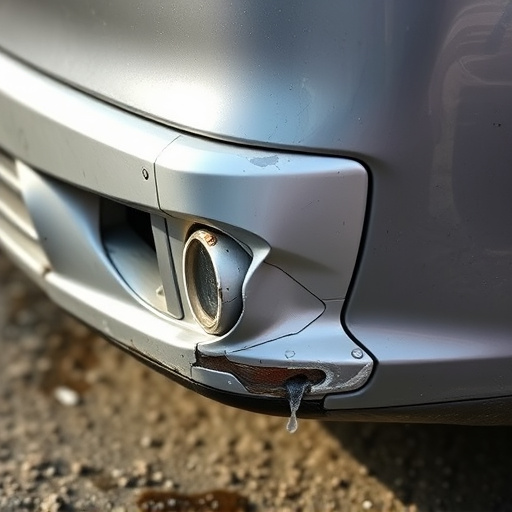 damaged car bumper