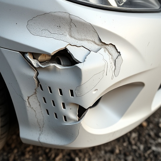 damaged car bumper
